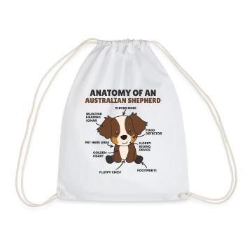 Anatomie d’un shepherd australien doux chiens - Sac de sport léger - blanc - Devant