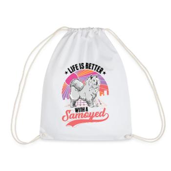 Life is better with a Samoyed Samojede Samojeden - Sac de sport léger - blanc - Devant