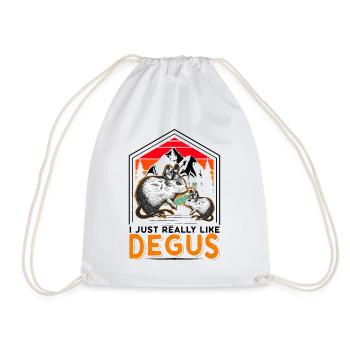 I just really like Degus Degu Gift - Drawstring Bag - white - Front