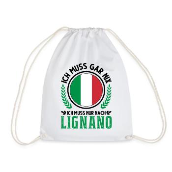Lignano Italien Urlaub Reise Geschenk - Turnbeutel - Weiß - Vorne