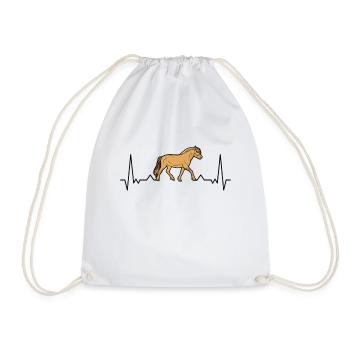 Fjord Horse Heartbeat Norwegian Horse Fjord Horse - Drawstring Bag - white - Front