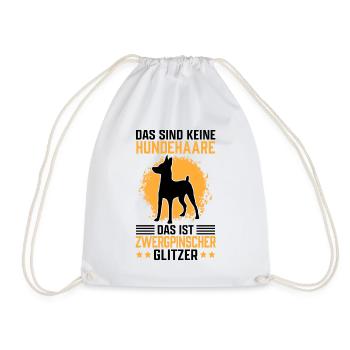 Das ist Zwergpinscher Glitzer Rehpinscher Pinscher - Turnbeutel - Weiß - Vorne