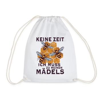 Bienen Imker Keine Zeit Ich Muss Zu Meinen Mädels - Turnbeutel - Weiß - Vorne