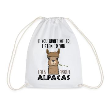Lama alpaga cadeau Drôle Sort Zoo Animaux - Sac de sport léger - blanc - Devant