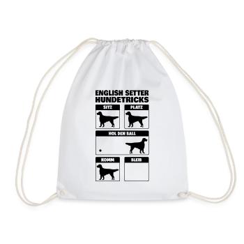 English Setter Hundetricks Englischer Setter - Turnbeutel - Weiß - Vorne