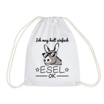 Esel Sonnenbrille Lustiger Spruch Geschenkidee - Turnbeutel - Weiß - Vorne