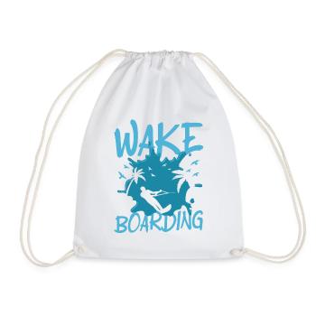 Wake Board Water Sports Wakeboarding - Drawstring Bag - white - Front