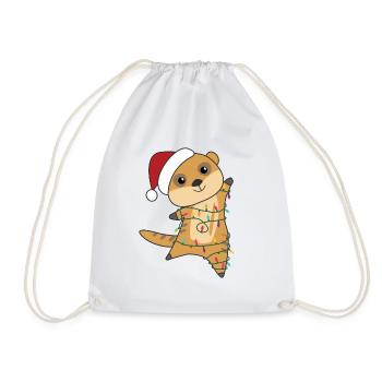 Meerkats Christmas Snow Winter Animals - Drawstring Bag - white - Front