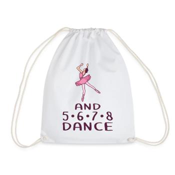 Ballerina Ballett - And 5 6 7 8 Dance - Turnbeutel - Weiß - Vorne