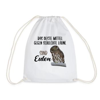 Eule Süßer Uhu Vogel Lustiger Spruch Geschenk - Turnbeutel - Weiß - Vorne