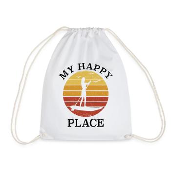 Coucher de soleil Stand Up Paddle SUP Girl - My Happy Place - Sac de sport léger - blanc - Devant