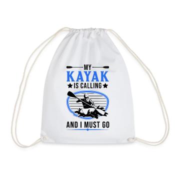 My kayak is calling Kajak Kajakfahrer - Turnbeutel - Weiß - Vorne