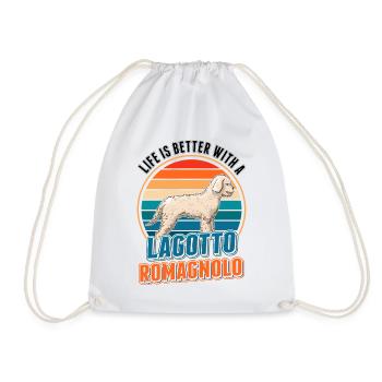 Life is better with a Lagotto Romagnolo Water Dog - Drawstring Bag - white - Front