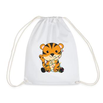 Tigre Noël Neige Hiver Animaux Tigre - Sac de sport léger - blanc - Devant