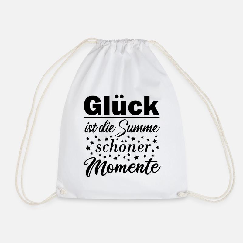 Glück Glücklich Schöner Spruch Geschenk Geburtstag - Turnbeutel - Weiß