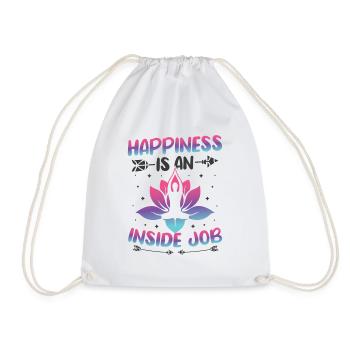 Colorful Namaste Yoga Lotus Flower Meditation - Drawstring Bag - white - Front
