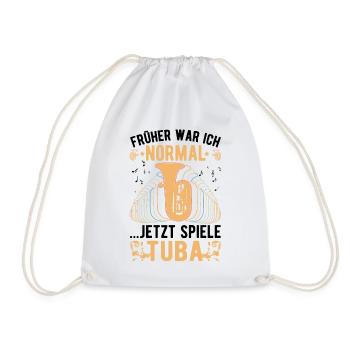 Früher war ich normal Jetzt spiele Tuba - Turnbeutel - Weiß - Vorne