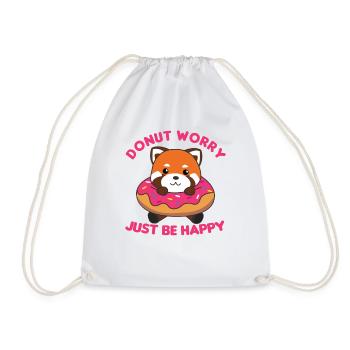 Mignon panda roux drôles d’animaux en rose beignet - Sac de sport léger - blanc - Devant