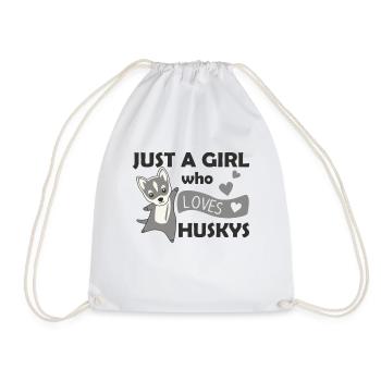 Juste une fille qui aime Huskies Dog Husky - Sac de sport léger - blanc - Devant