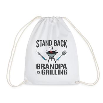 Stand Back Grandpa Is Grillen BBQ Grill Barbeque - Turnbeutel - Weiß - Vorne