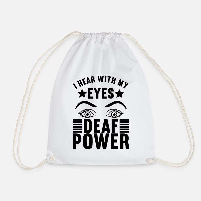 Taub Gehörlos Deaf Geschenk - Turnbeutel - Weiß