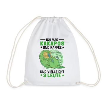 Kakapo und Kaffee Neuseeland flugunfähiger Kakapo - Turnbeutel - Weiß - Vorne