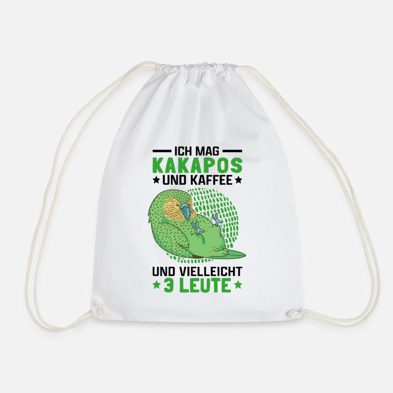 Kakapo und Kaffee Neuseeland flugunfähiger Kakapo - Turnbeutel - Weiß
