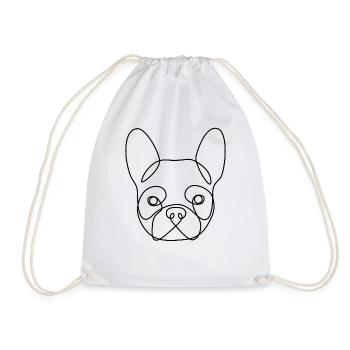 Bulldog Dog Line Art Cadeau d’art abstrait - Sac de sport léger - blanc - Devant