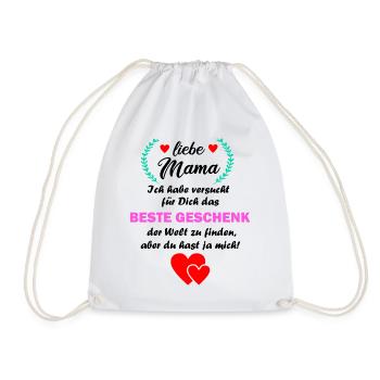 Mama lustig witzig Mutter Geburtstag Geschenk - Turnbeutel - Weiß - Vorne