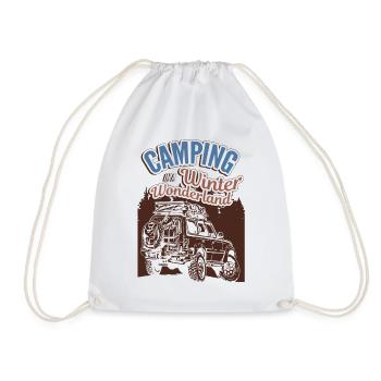 Camping dans un pays des merveilles d’hiver Vacances d’hiver Camping - Sac de sport léger - blanc - Devant