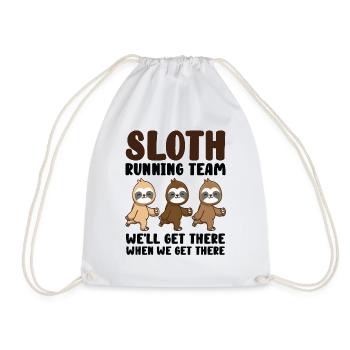Sloth Running Team We Will Get There When We Get - Drawstring Bag - white - Front
