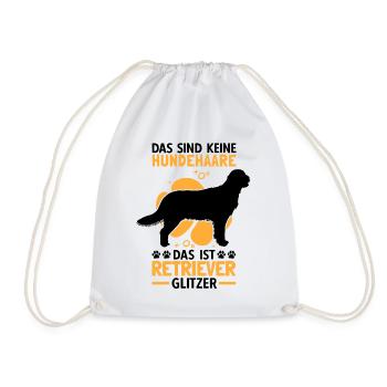 Das ist Flat Coated Retriever Glitzer - Turnbeutel - Weiß - Vorne
