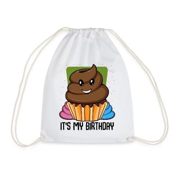 Funny Poop Cupcake - Drawstring Bag - white - Front