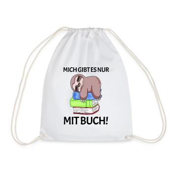 Buch Spruch Bücher lesen Leser Geschenk - Turnbeutel - Weiß - Vorne