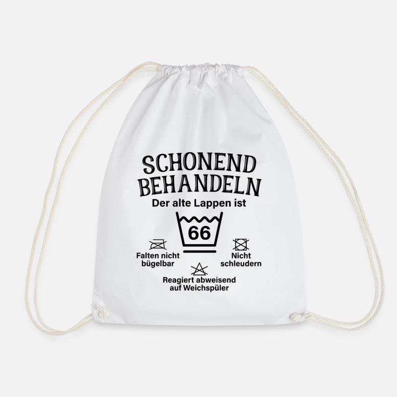 Schonend Behandeln 66 Geschenk Zum 66. Geburtstag - Turnbeutel - Weiß