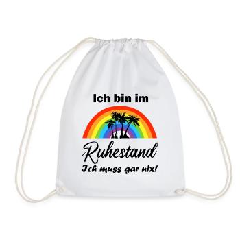 Ruhestand Pension Rentnerin Rentner Rente Geschenk - Turnbeutel - Weiß - Vorne