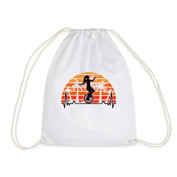 Unicycle Heartbeat Rétro Monocycle Rider Unicycle - Sac de sport léger - blanc - Devant