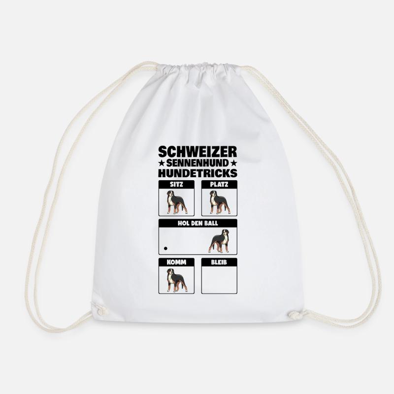 Großer Schweizer Sennenhund Hundetricks - Turnbeutel - Weiß