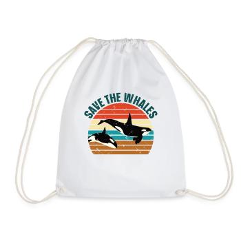Safe The Whale Save the Whales Orca Marine Biologiste - Sac de sport léger - blanc - Devant
