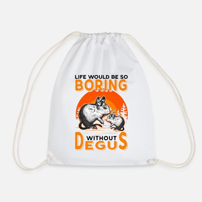 Life would be so boring without Degus - Turnbeutel - Weiß