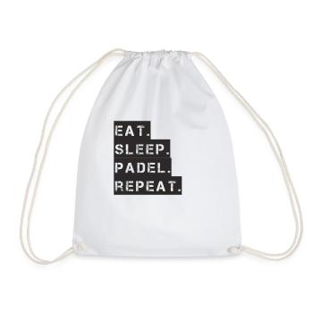 Padel Tennis - eat sleep padel repeat - Turnbeutel - Weiß - Vorne