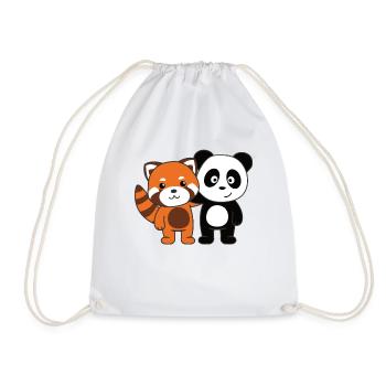 Roter Panda mit Panda süße Tierfreunde für Kinder - Turnbeutel - Weiß - Vorne