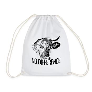 No Difference Vegan Vegetarian Dog Cow Vegan - Drawstring Bag - white - Front