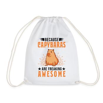 Because Capybaras are freaking awesome - Turnbeutel - Weiß - Vorne