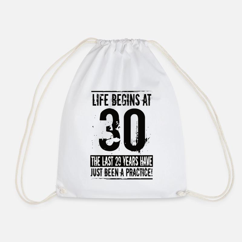 30th birthday - Drawstring Bag - white