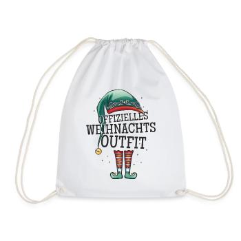 Offizielles Weihnachtsoutfit Weihnachten Wichtel - Turnbeutel - Weiß - Vorne