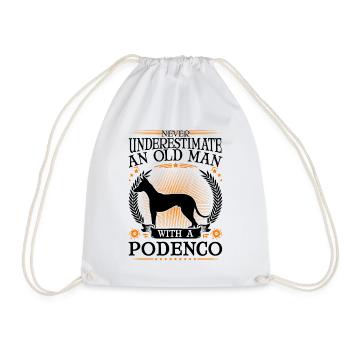 Podenco Old Man Greyhound Ibizan Hound - Sac de sport léger - blanc - Devant