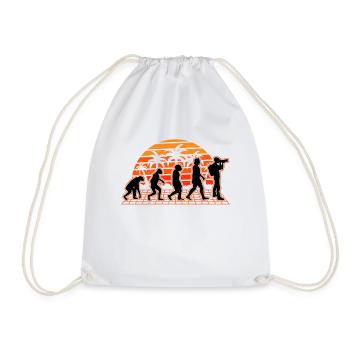 Photographer Evolution Sunset Camera Photojournalist - Drawstring Bag - white - Front