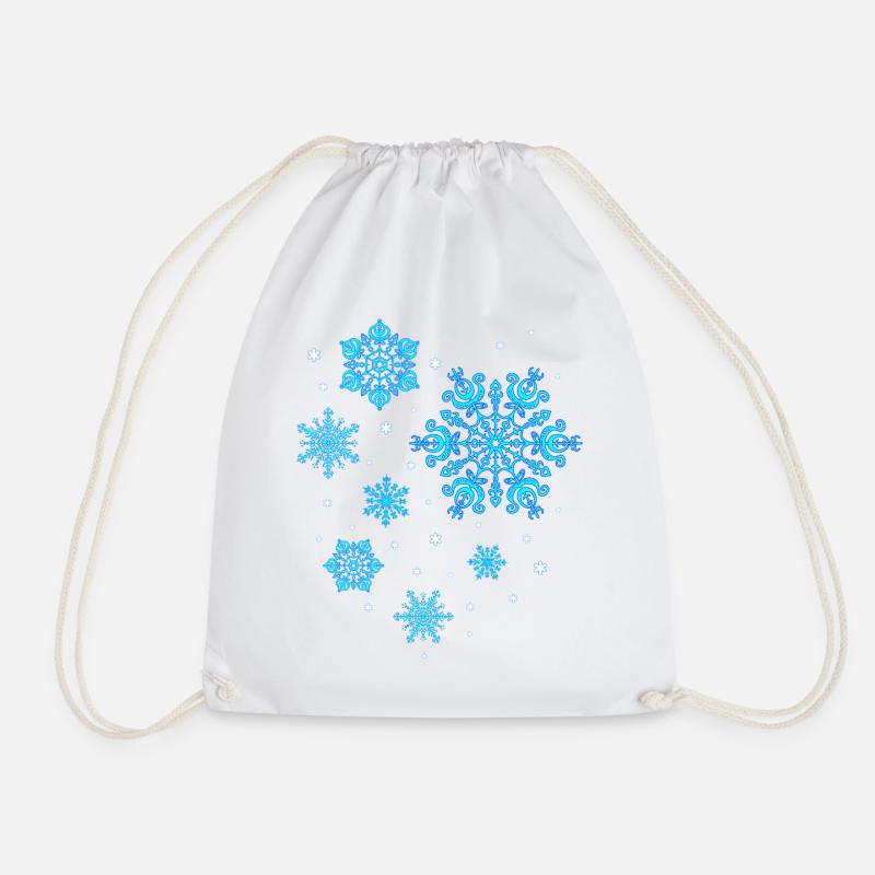 Es schneit - Schneeflocken - Turnbeutel - Weiß