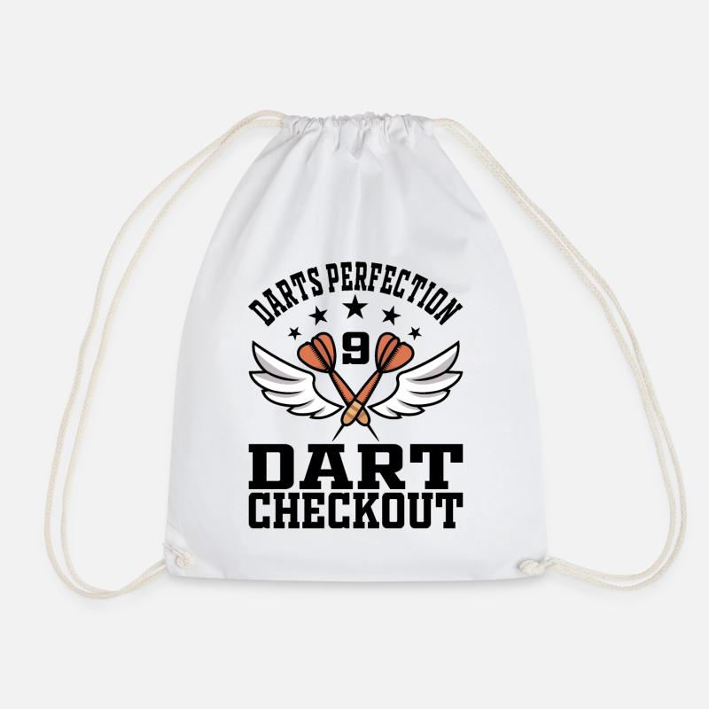 Darts Perfektion 9 Dart Checkout - Dartspieler - Turnbeutel - Weiß